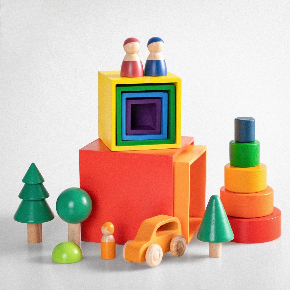 6-Piece Wooden Nesting Box Set