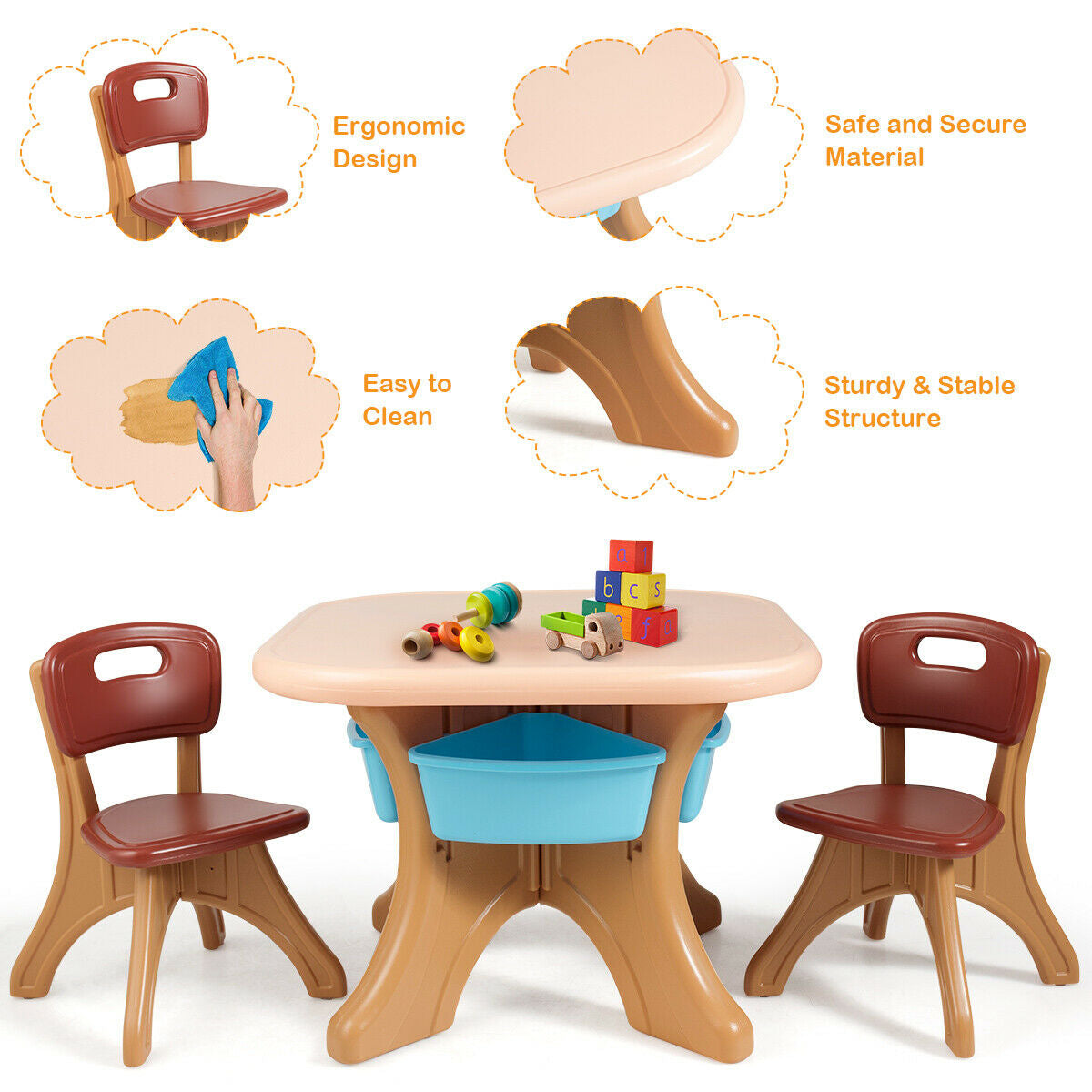 Children Kids Activity Table & Chair Set Play Furniture