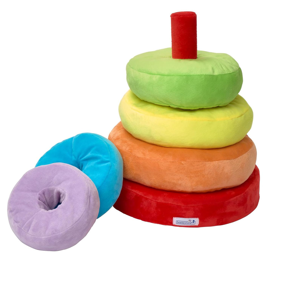 Excellerations Giant Plush Rainbow Stacking Ring, 6 Months+