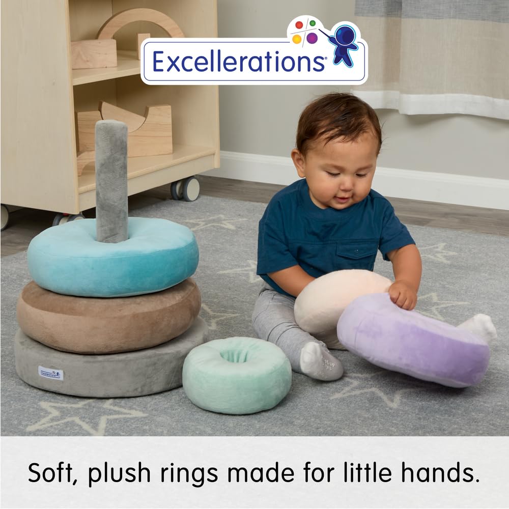 Excellerations Giant Plush Rainbow Stacking Ring, 6 Months+