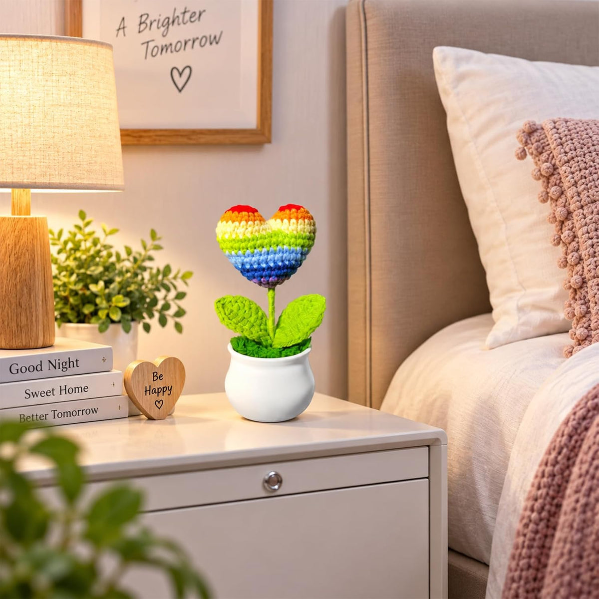Crochet Rainbow Love Decoration for Decor & Emotions