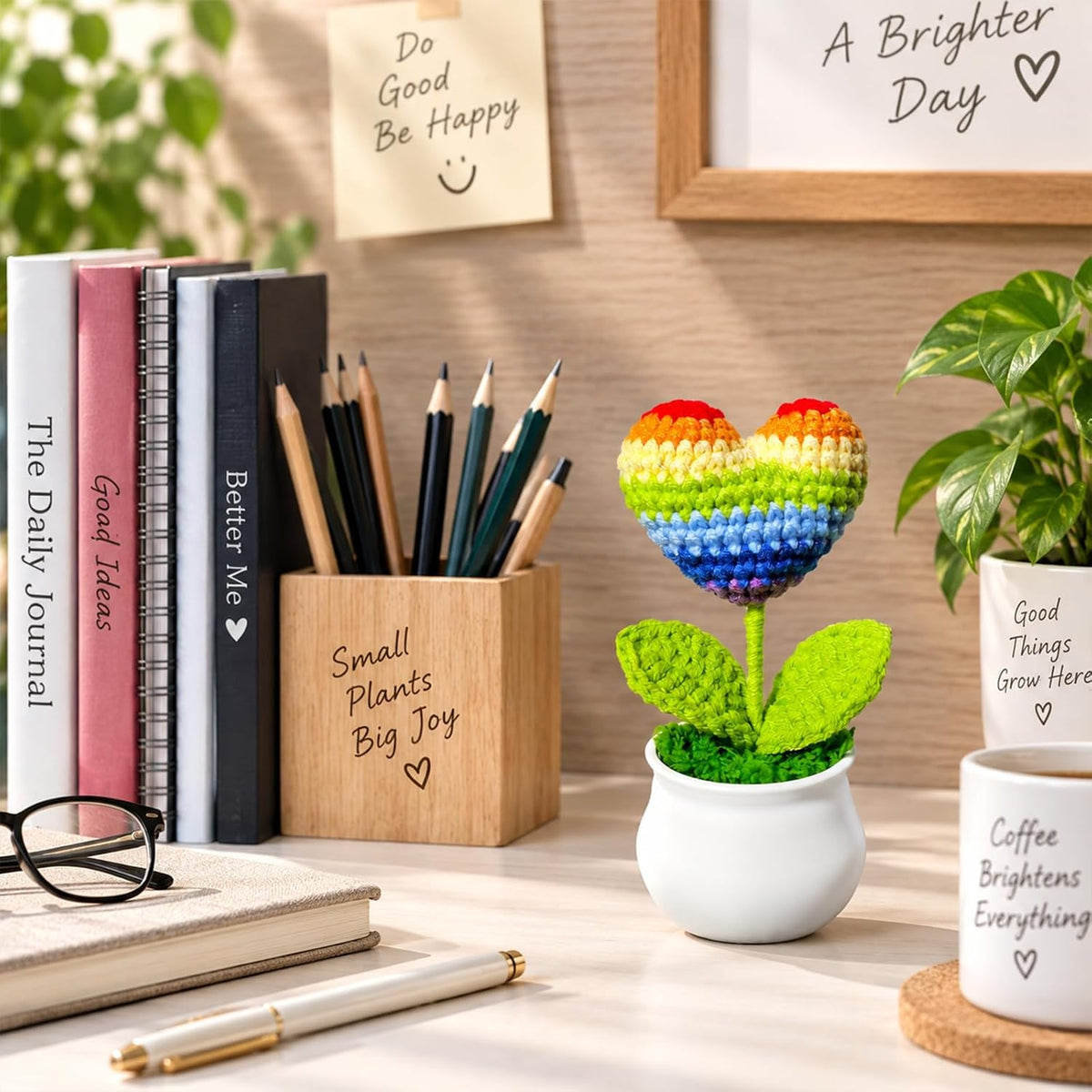 Crochet Rainbow Love Decoration for Decor & Emotions
