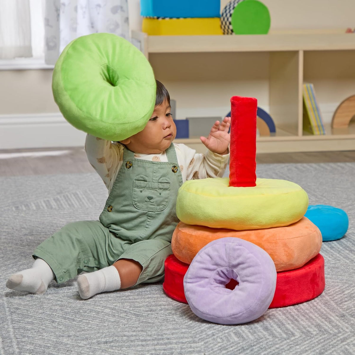 Excellerations Giant Plush Rainbow Stacking Ring, 6 Months+