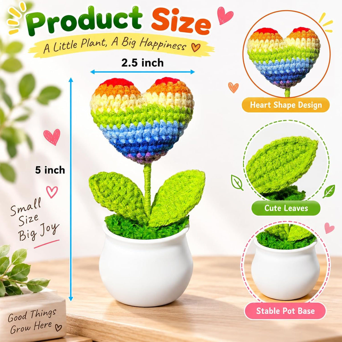 Crochet Rainbow Love Decoration for Decor & Emotions