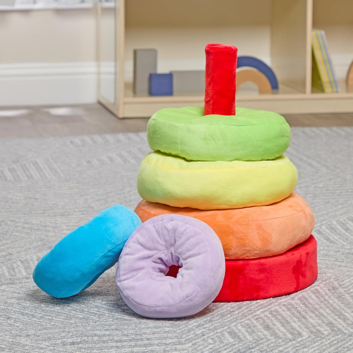 Excellerations Giant Plush Rainbow Stacking Ring, 6 Months+