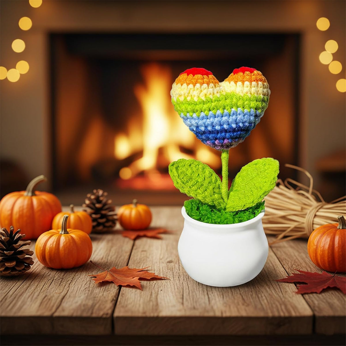 Crochet Rainbow Love Decoration for Decor & Emotions