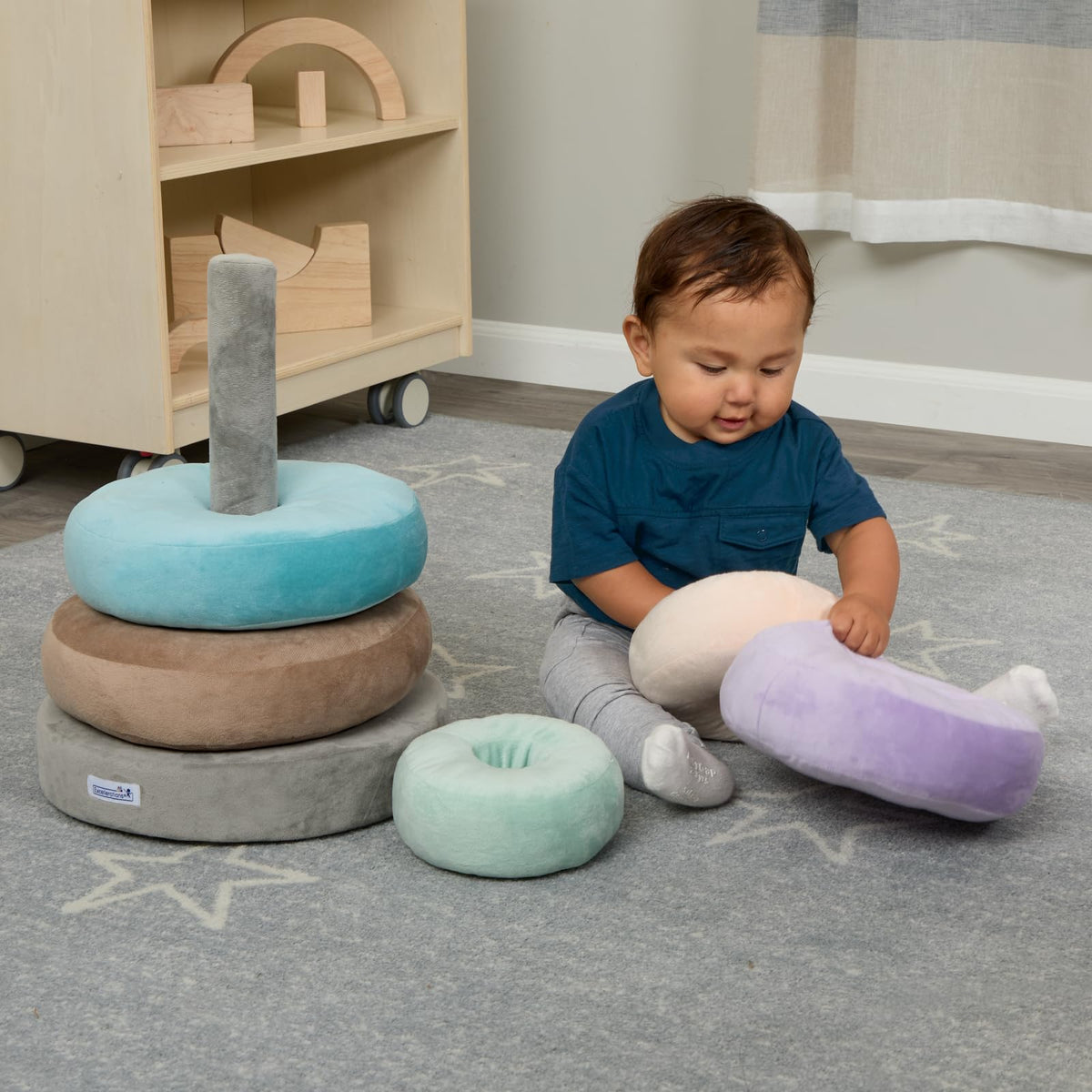 Excellerations Giant Plush Rainbow Stacking Ring, 6 Months+