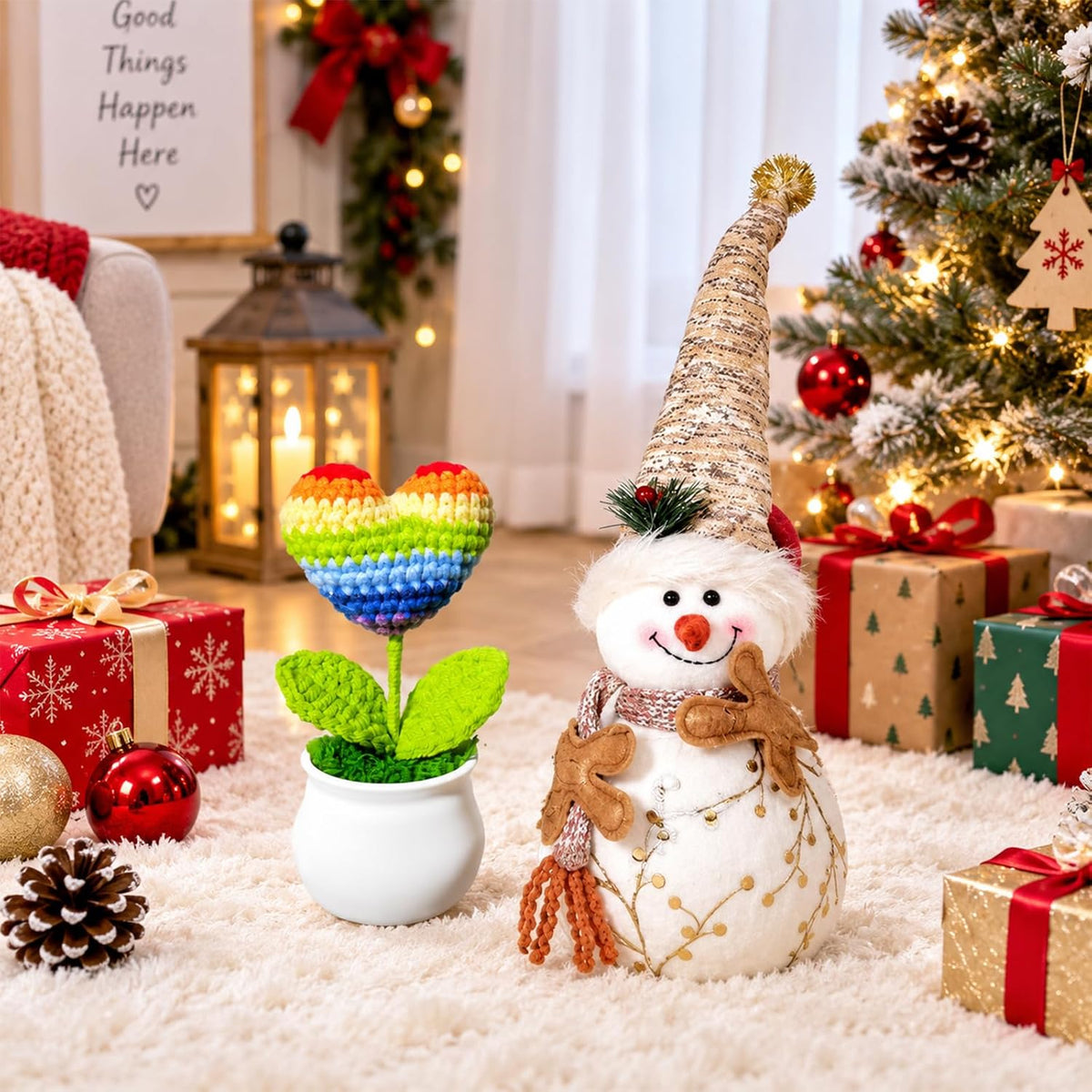 Crochet Rainbow Love Decoration for Decor & Emotions