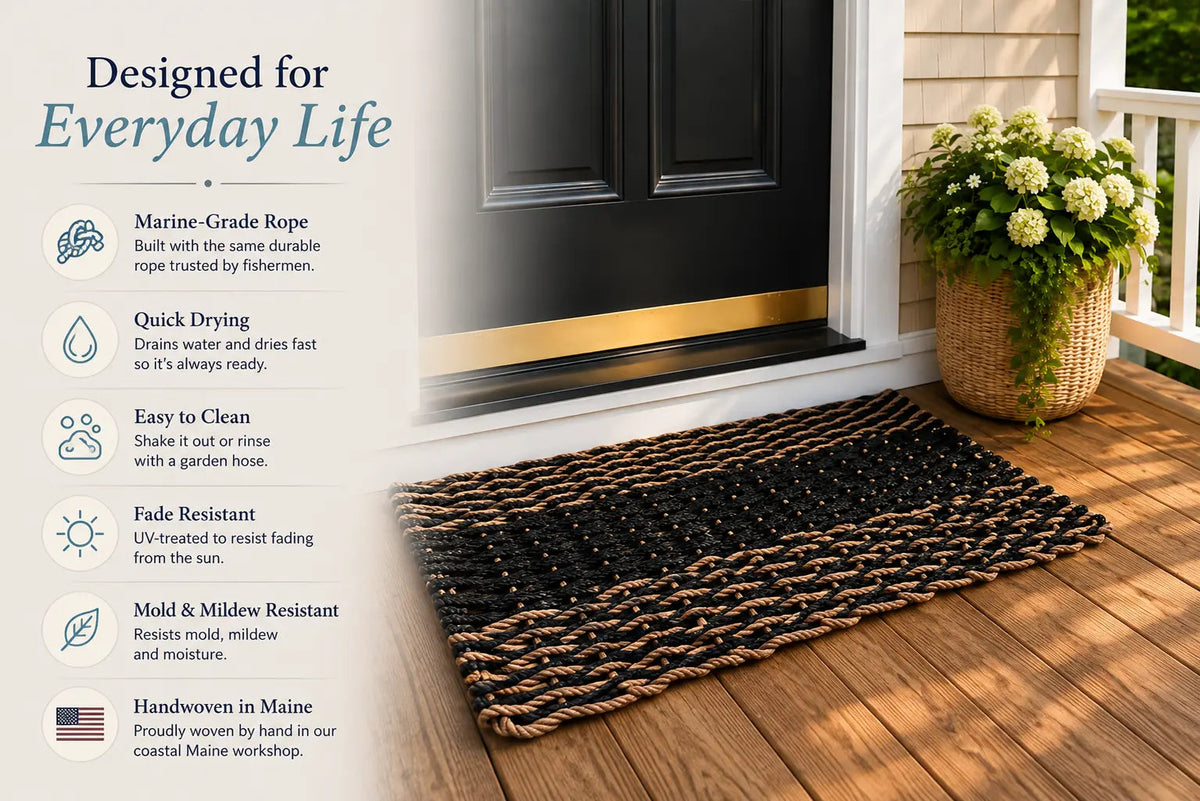 Rainbow Lobster Rope Doormat