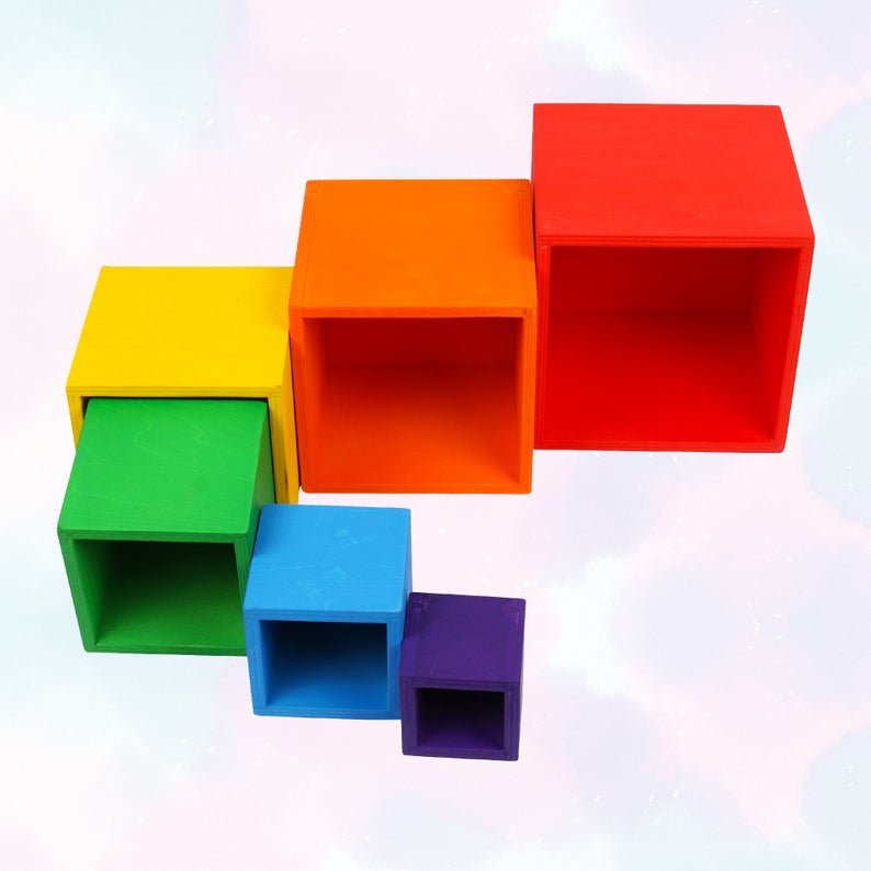 6-Piece Wooden Nesting Box Set