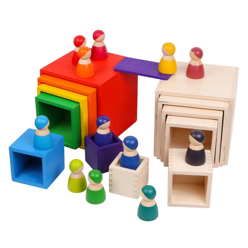 6-Piece Wooden Nesting Box Set